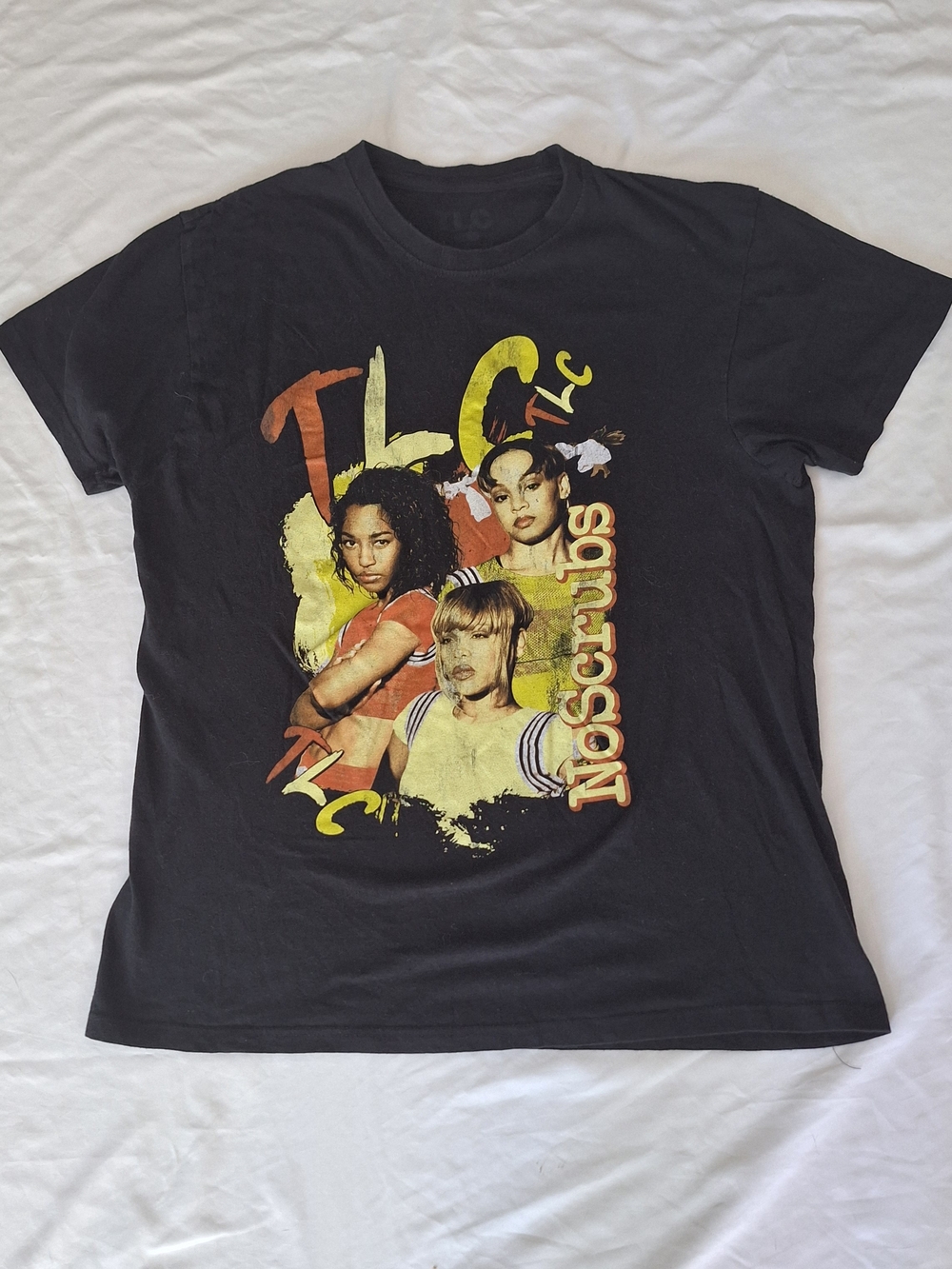 TLC No Scrubs Shirt Small 90s Reproduction Graphic Hip Hop R&B Black